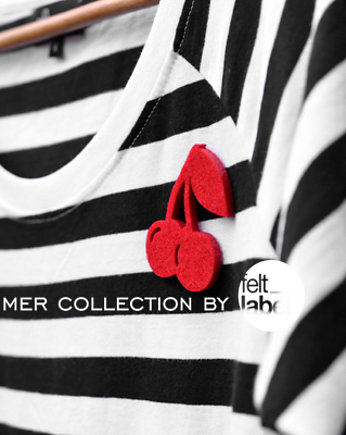 CherryBrooch, felt label