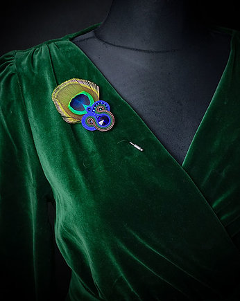 Peacock Eye- broszka soutache, Mró Soutache