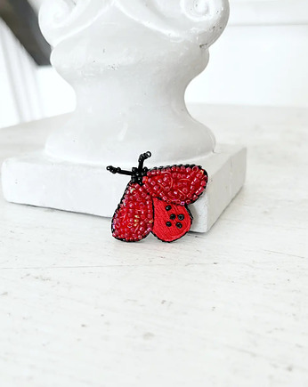 Broszka BZYK 1 ręcznie haftowana przypinka owady koraliki dzień kobiet, HAART