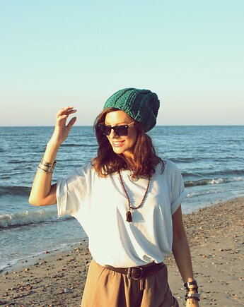 Czapka beanie leśna zieleń, Mademoiselle Patrini