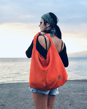 Duża torba worek  "Mili Chic MC7" - miedziana pomarańcza, Militu
