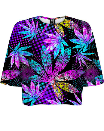 DR.CROW T-shirt Krótki CROP Weed, DrCrow