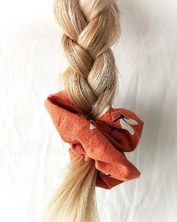 Gumka frotka scrunchie - ważki brązowa, Zdunetti