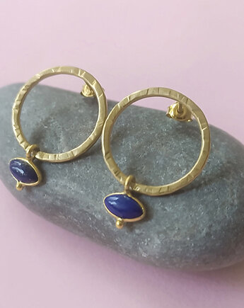 Kolczyki Plates Blue - srebro 925 pokryte 24k złotem, Friedman Jewelry