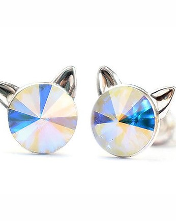 Kolczyki - kryształy Swarovski - kotki Crystal AB, Marisella