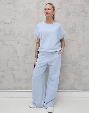 Chiara oversizowy komplet bezrękawnik i spodnie wide leg Baby Blue, Ablush