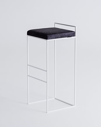 Metalowy stołek barowy hoker DISI 77 cm - szary, biały, CustomForm