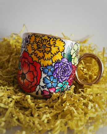 Ręcznie malowany kubek w kwiaty MOTHER, ka.linea