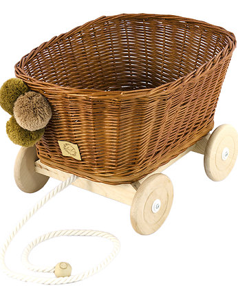 Wiklinowy wózek do ciągnięcia NATURAL, Lilushop