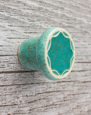 Gałka do mebli miętowa nakrapiana, wz.5, pracowniazona