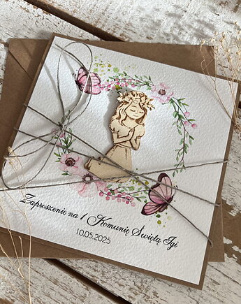 Najpiękniejsze zaproszenia handmade komunijne, na komunię dla chłopca, dziewc, sorte