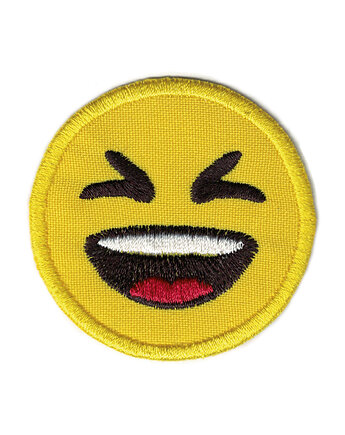Naszywka naprasowanka EMOJI ŚMIEJĄCA termoprzylepna haftowana 5,5cm, Wyszywane