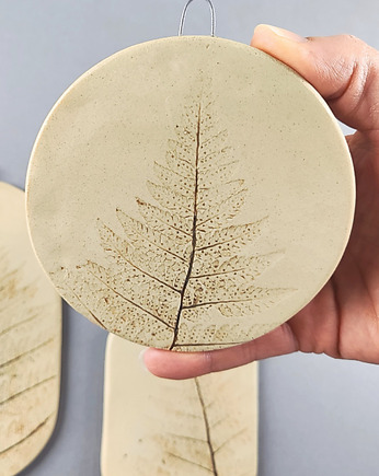 Liść paproci, obrazki z ceramiki 3 szt., U.to ceramika