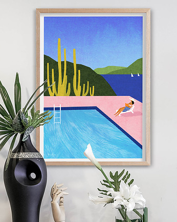 Lato nad basenem - plakat 50x70 cm, minimalmill