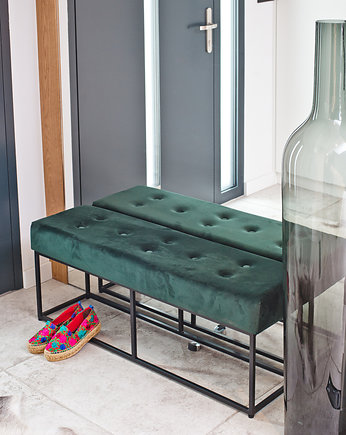 JANET - pikowana butelkowa ławeczka, siedzisko, ławeczka, pufa, Papierowka Simple form of furniture