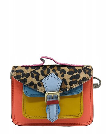 Torebka damska skórzana listonoszka kolorowa rączka regulowany pasek OLIVKA, Olivka Warsaw