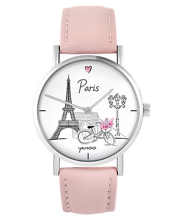 Zegarek - Paryż - pudrowy róż, yenoo