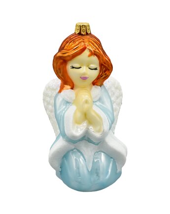 Bombka choinkowa: Anioł w modlitwie: niebieski, Syn Bombkarza