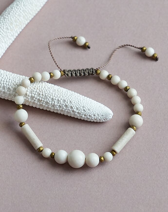 Beżowa bransoletka z kamienia rzecznego, AT NOON