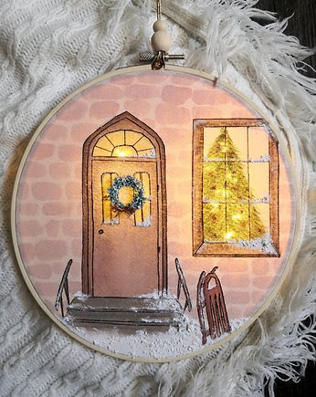 Dekoracja świąteczna podświetlana - zimowy dom, gingerolla