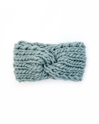 Gruba opaska z wełny peruwiańskiej gołębi błękit, Holy Alpaca Knit