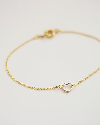 16k Gold Plated Tiny Heart Bracelet, Le Boho Bleu
