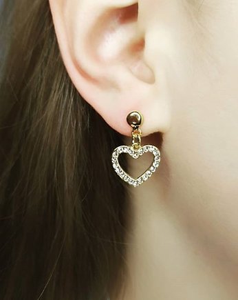 Eleganckie kolczyki srebrne serce serca, Czaki Bransoletki