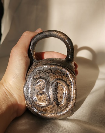 Kubek kettlebell  złoty - 30 kg, szkliwiona_art