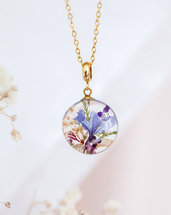 Wisiorek z kompozycją kwiatową, nature gift