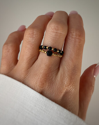 Pierścionek Pierścionki elastyczne hematyt, czarny turmalin, Bring Biżuteria