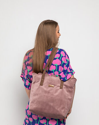 Torba welurowa muffin pudrowy róż, sacky bag