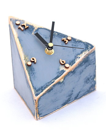 Zegarek biurkowy geometryczny drewniany, Clock Wood Studio