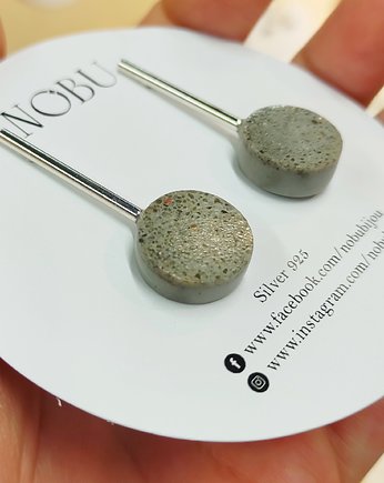 Kolczyki Beton Srebro 925, NOBU