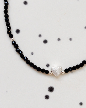 Bransoletka  Onyks z sercem Srebro, Chmolowska Jewellery