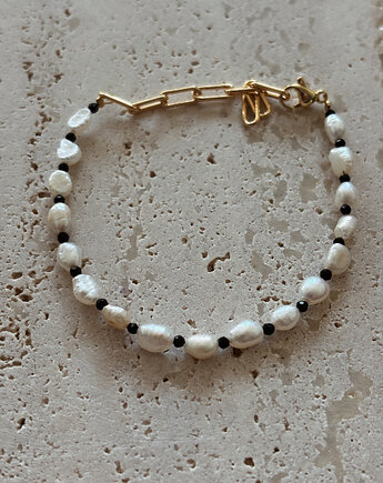 Bransoletka Onyks i Perły, Chmolowska Jewellery