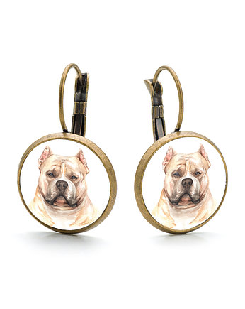 Kolczyki wiszące AMERICAN BULLY rasowy pies, laluv