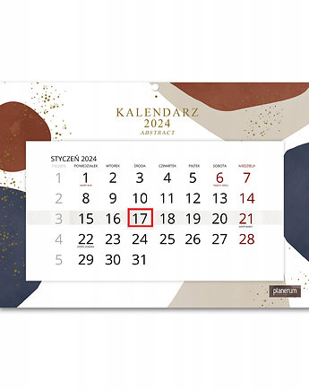 Kalendarz Ścienny Pojedynczy 2024 Abstract A4, Planerum