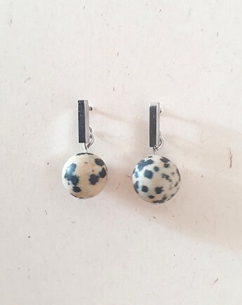 Kolczyki PATYCZKI jaspis dalmatyński, modesign