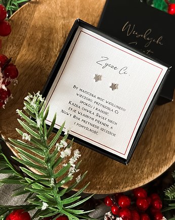 Box prezentowy srebrne kolczyki gwiazdki, Martellie Jewellery