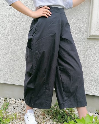 Spodnie szerokie czarne popelinowe, soie star