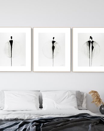 Zestaw 3 obrazów  malowanych ręcznie 40 x 50 cm, MiniMalArt