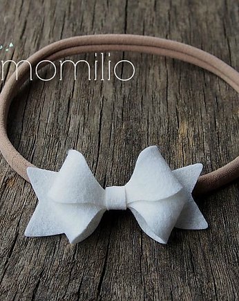 Opaska do włosów Butterfly Bow White, Momilio