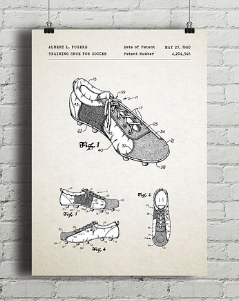 But piłkarski - patent - plakat vintage, minimalmill