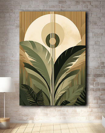 Tropikalne liście - Plakat - Loft, Minimalizm, Black Sapphire Art