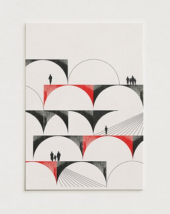 Warszawskie mosty/ Oryginalna grafika / poster print, Alina Rybacka