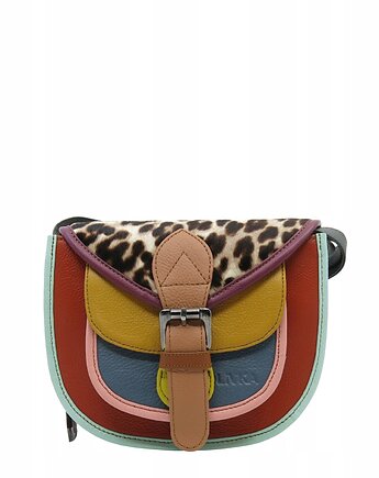 Torebka damska listonoszka skórzana regulowany pasek kolorowa OLIVKA, Olivka Warsaw