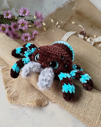 Duży pajączek pluszowy, Przytulanka dla dziecka, Zabawka na prezent, EcoToysByNastya