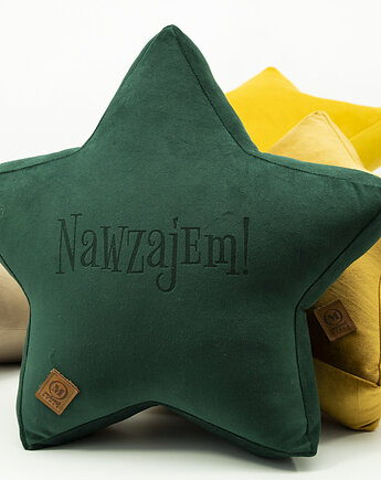 Poduszka dekoracyjna gwiazdka, świąteczna velvetowa - grawer NAWZAJEM!, Mama Otula