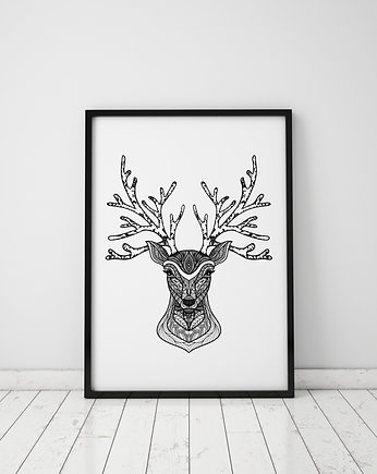 plakat. jeleń (format A3), Love Life and Forest