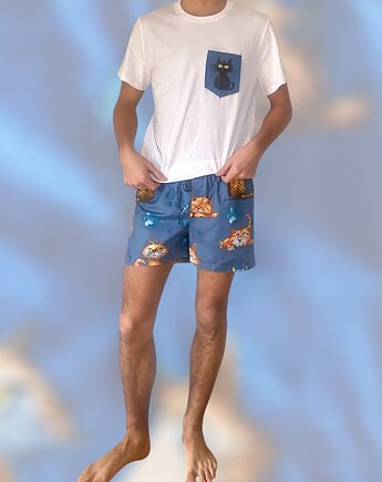 Piżama Unisex bawełniana w koty, HisOutfit